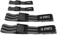 IA Sports Occlusion Bands 4 Pack (2 Bicep Bands,2 Leg Bands), Comfortable Elastic for Blood Flow Restriction Training and Fast Muscle Growth Without Lifting Heavy Weights