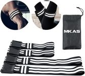 MKAS 4 Packs Blood Flow Restriction Bands BFR Occlusion Bands for Women Men Glutes Arms Adjustable Exercise BFR Booty Bands for Bicep Legs Muscle Growth Fitness
