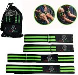 UpLift & EmPower Blood Flow Restriction Bands- 4 Pack- Velcro Anti-Pinch Straps- Occlusion Training- Muscle Building Lifting Set for Arms, Legs and Glutes, E-Book Included- Green