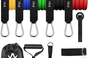 Whatafit Resistance Bands Set, Exercise Bands with Door Anchor, Handles, Carry Bag, Legs Ankle Straps for Resistance Training, Physical Therapy, Home Workouts